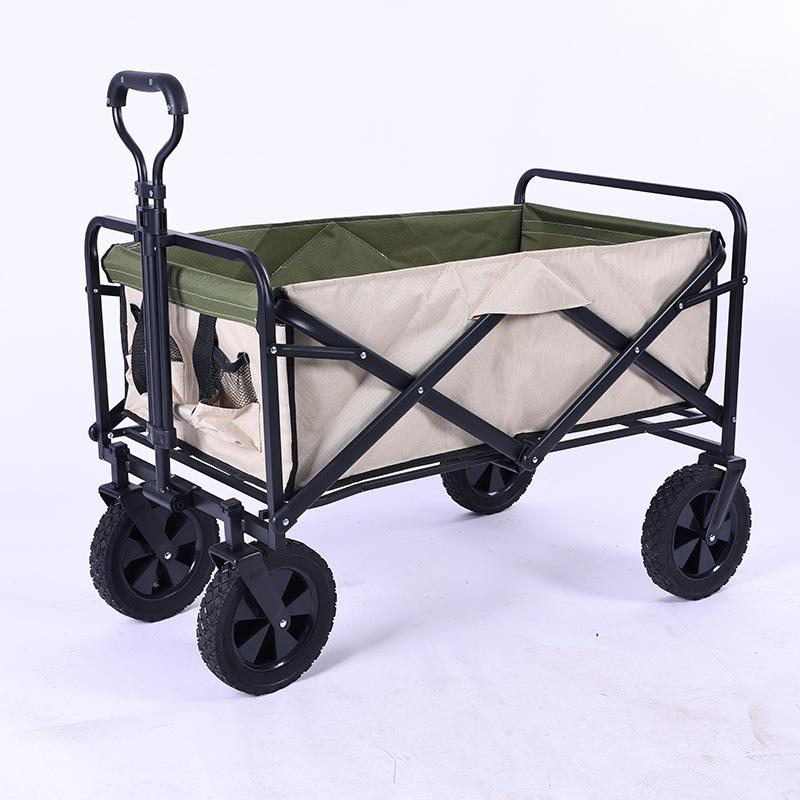 internet celebrity camping car campground trailer folding trolley adjustable fishing cargo 5-inch 8-inch wheel outdoor car full figure