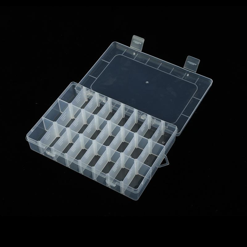 24 grid detachable covered plastic sample display jewelry jewelry rhinestone components medicine fishing gear fishhook storage box Specification drawing