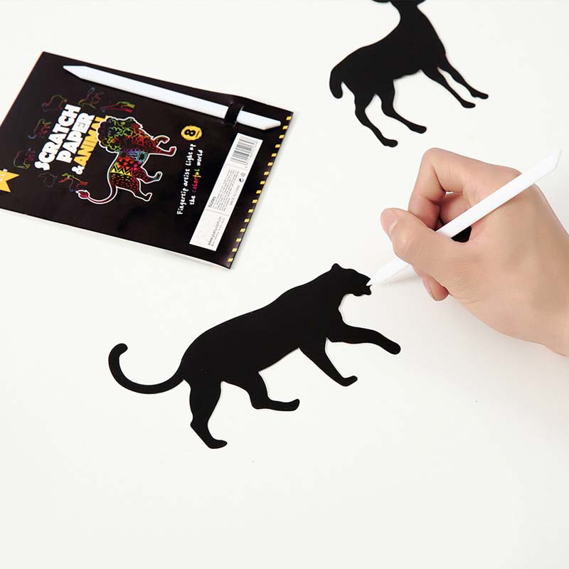 Children's die-cut scratch art creative shape colorful handmade diy scratch paper cross-border scratch art set Specification image