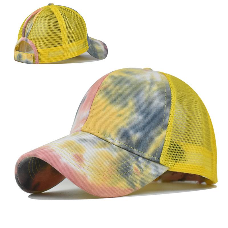 Foreign Trade Chinese Style Tie-Dye Hat European and American Ladies Topless Hat Sun Protection Sun Hat Cap with Hair Extensions Baseball Cap Item Picture
