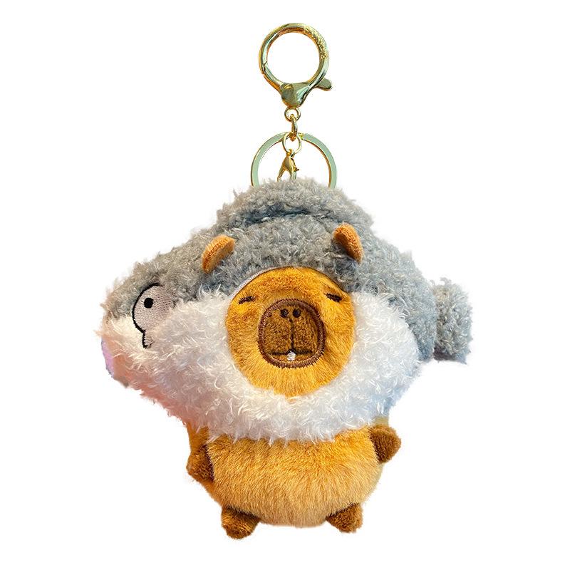 baimao original fishing capybara doll plush key chain cartoon capybara bb doll keychain pendant Item Picture