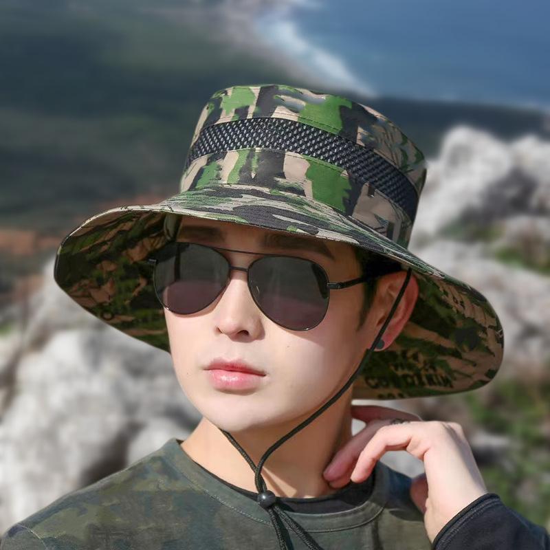Fisherman Hat Men's Summer Camoufge Buet Hat Mesh Cap Fishing Hat Outdoor Mountaineering Sun Protection Hat Sun Hat Sun Protection Hat Application Scenario
