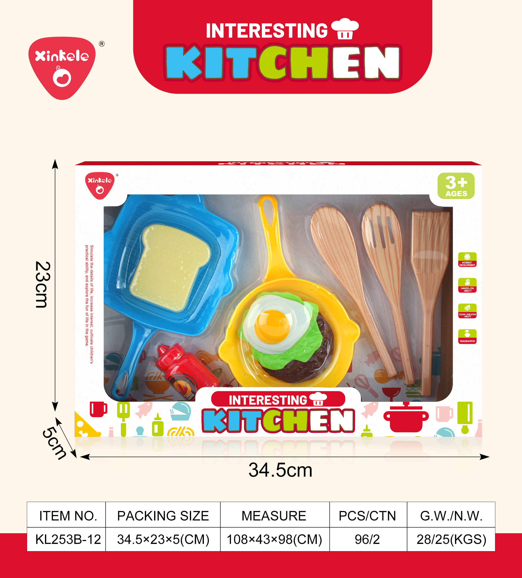 Fried eggs, bread, tableware, spatulas, spoons, toys, house play toys, educational toys, children's toys Application Scenario
