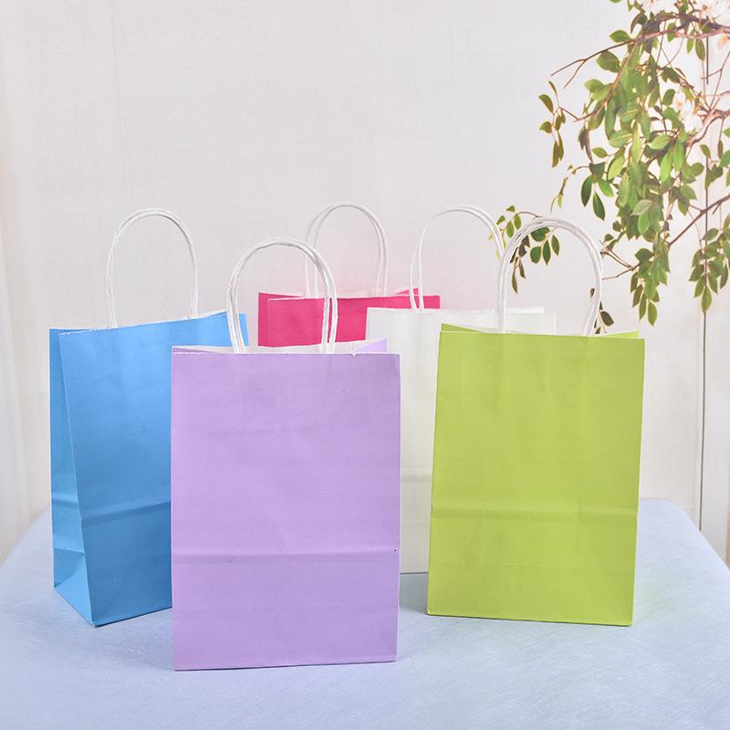 kraft paper bag supply imported kraft paper gift bag solid color handbag food packaging gift bag shopping bag Specification drawing