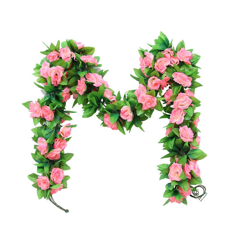 artificial flower artificial plant  Rose Vine Fake Flower Rattan Air Conditioner Pipe Hiding Living Room Ceiling Decoration Plastic Vine Winding Wholesale Application Scenario