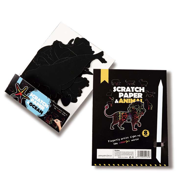 Children's die-cut scratch art creative shape colorful handmade diy scratch paper cross-border scratch art set Item Picture