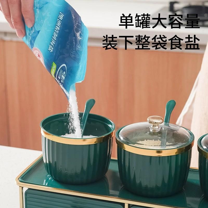 import and export food grade kitchen seasoning box full set storage rack seasoning jar household light luxury combination seasoning box set Application Scenario