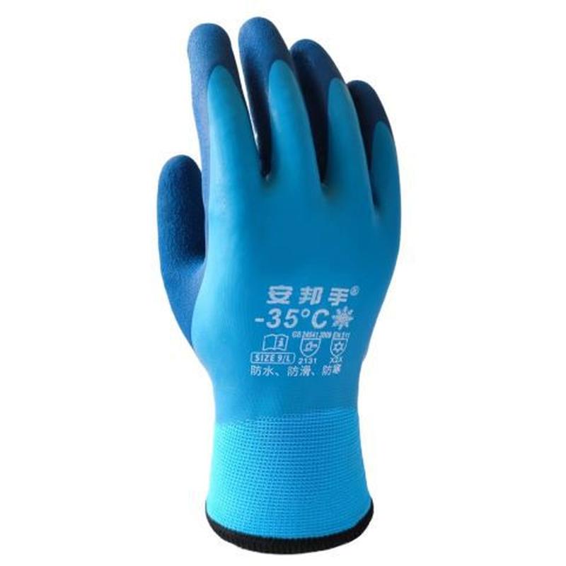minus 35 degrees winter fleece-lined thick waterproof warm-keeping and cold-proof fishing riding cashmere impregnated protective gloves Specification drawing