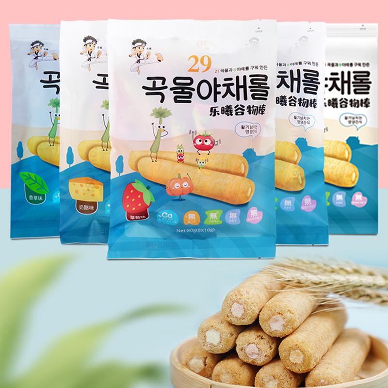 South Korea Imported Lexi Cereal Bar 80G Snack Sandwich Biscuits Imported Food Finger Stick Brown Rice Roll Cereal Bar Specification drawing