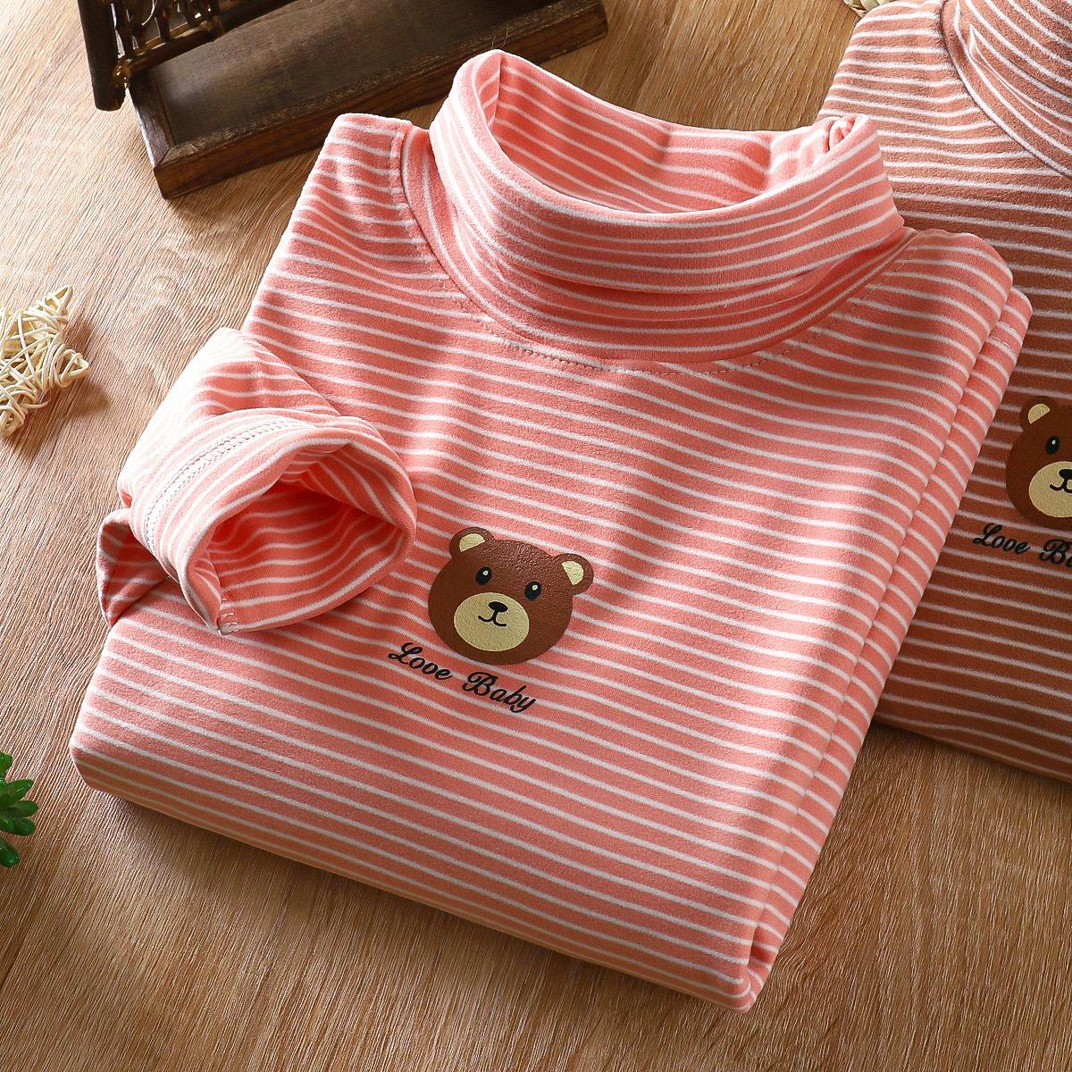new children's sweater autumn children's single blouse boy's hoody girls' sweater dralon striped t-shirt details Picture
