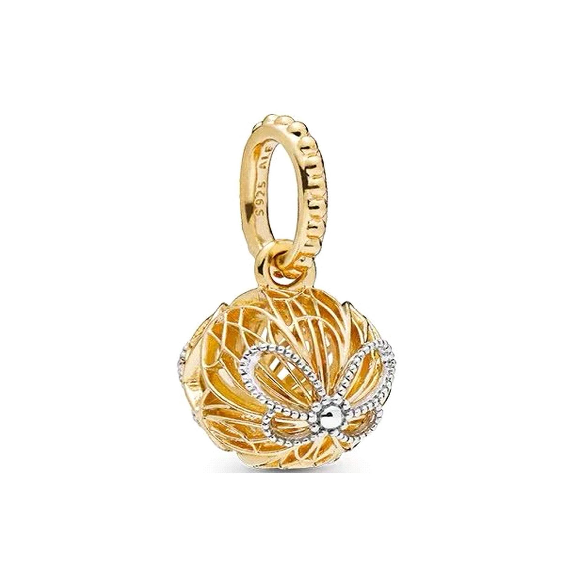 pandora electroplated gold series string ornament fixing buckle diy scattered beads hollow love pendant bracelet for girls Specification drawing
