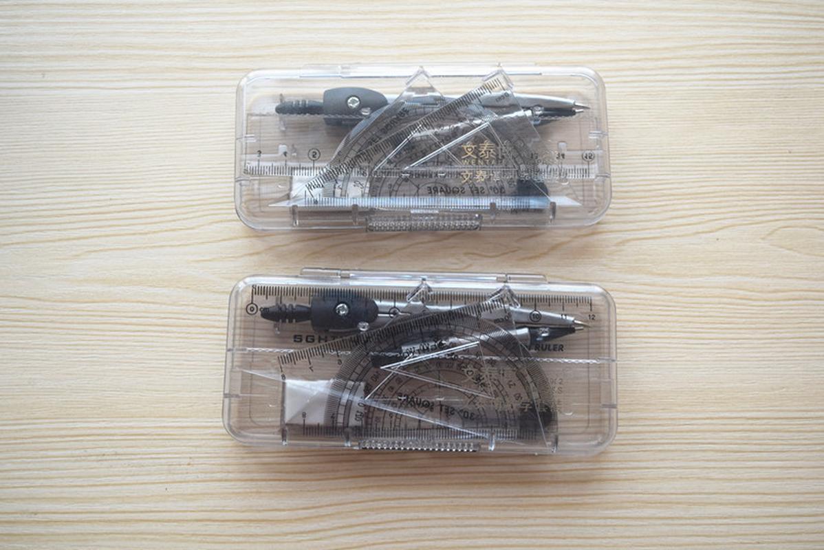 wholesale 2902 compasses set full set ruler mechanical pencil lead rubber suit drawing tools student stationery details Picture
