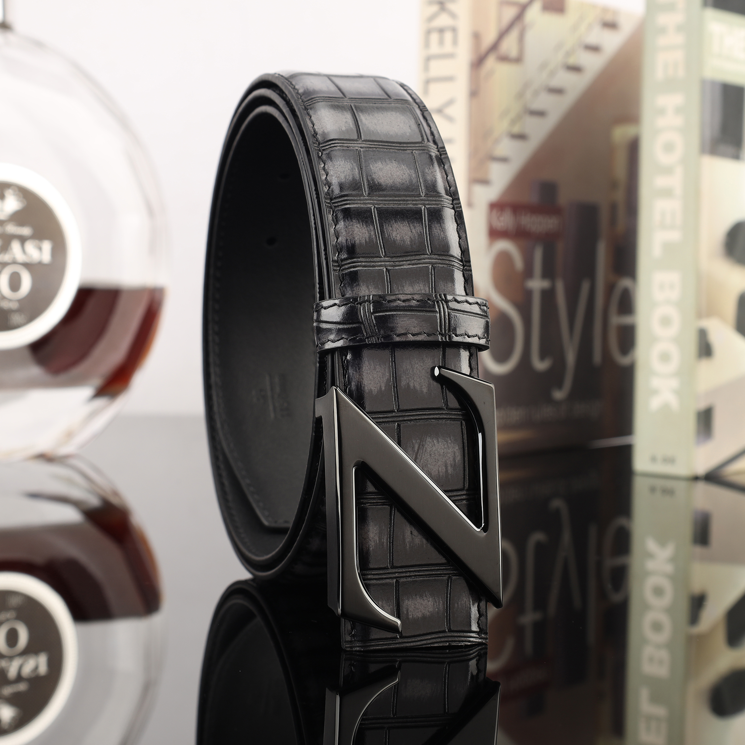 2024 New Men's Leather Cowhide Belt Casual Without Buckle Belt Men's Fashion Comfortable Durable Belt Men's Belt Manufacturers Straight Hair Application Scenario