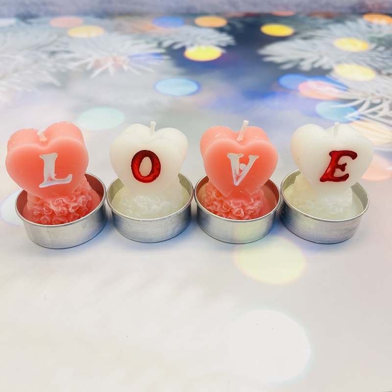 Little Tea Wax LOVE Scented Candles as Souvenirs for Valentine's Day and Mother's Day, festive candles, paraffin ornaments, decorative candles, scented candles, thin candle cores, Christmas candles, handmade candles, scented ornaments, scented souvenirs, wax Item Picture