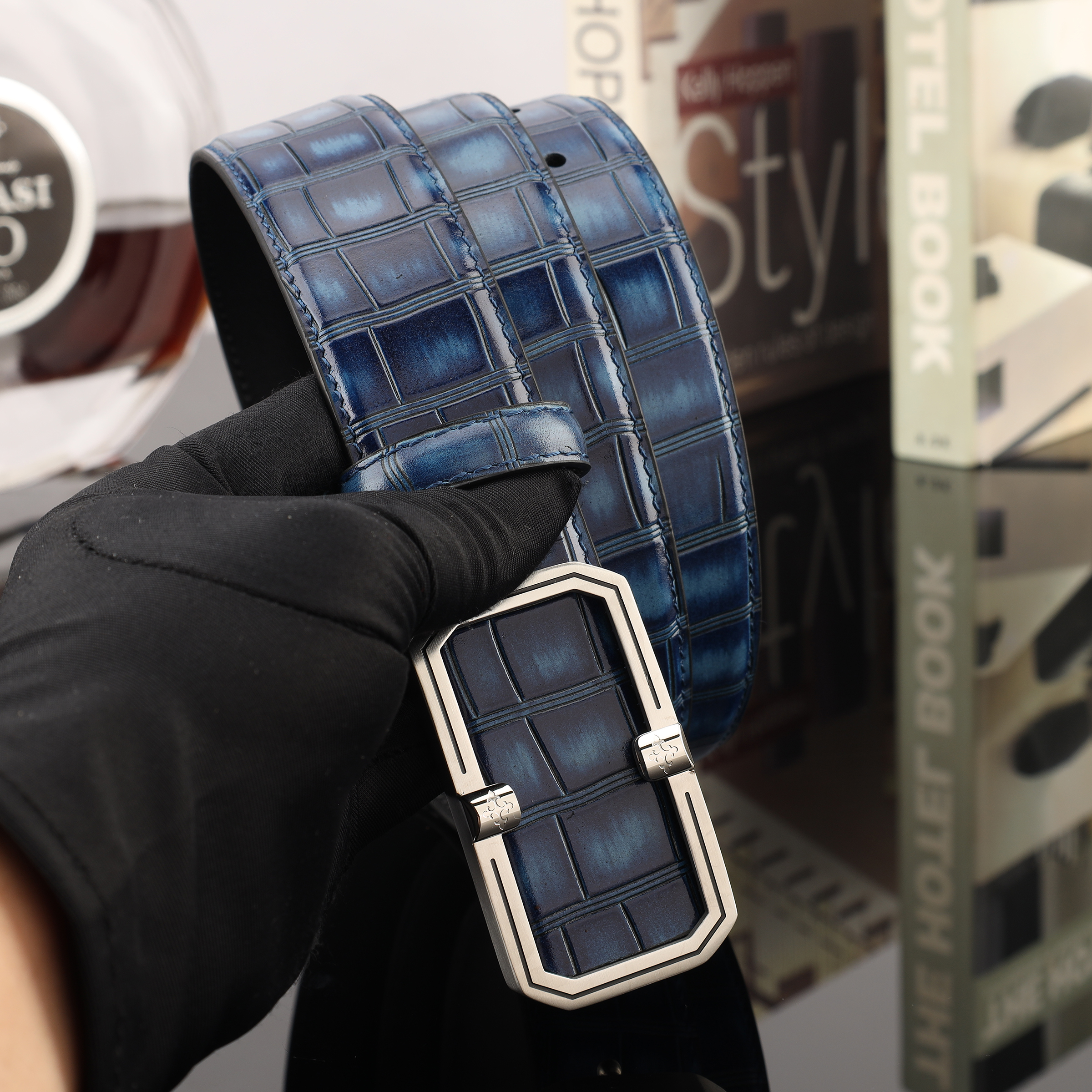 Men's Leather Cowhide Belt Casual Belt Men's Fashion Trend Belt Men's Belt Alloy Plate Buckle Belt Specification drawing
