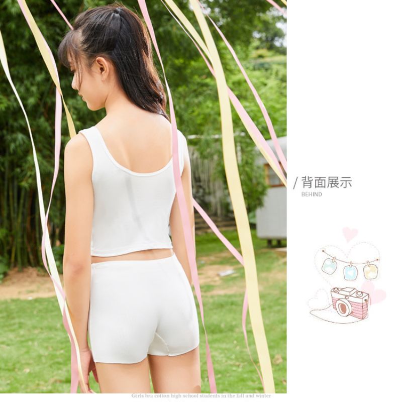 Girls' underwear primary school children 11-12-13 years old stage a little girl children's cotton anti-protruding point small vest details Picture