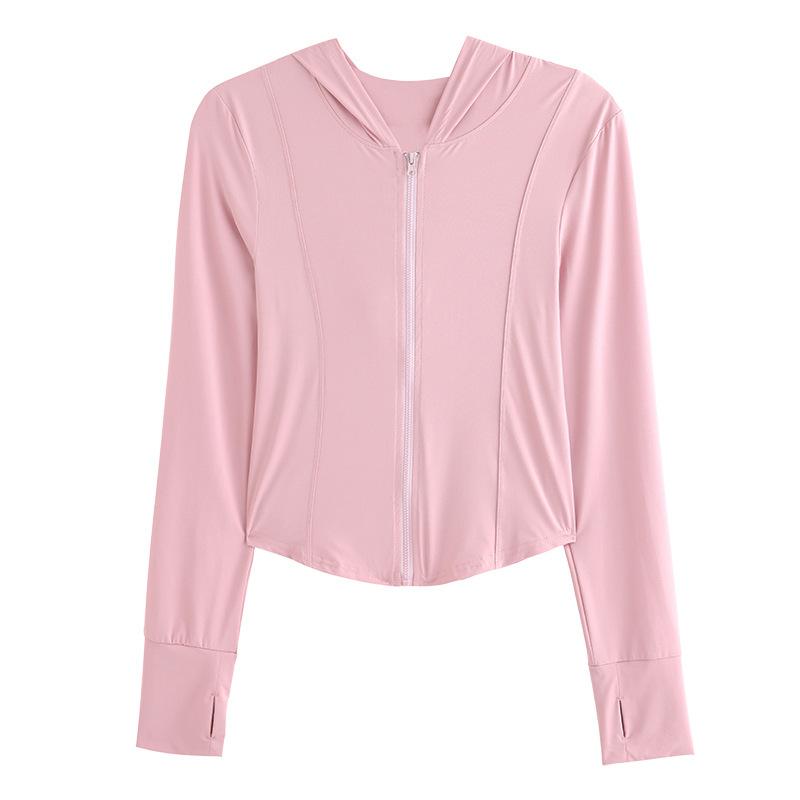 sun protection clothing female summer new tight ice silk breathable and uv-resistant slim fit sun protection jacket tight sun protection clothing for women Item Picture