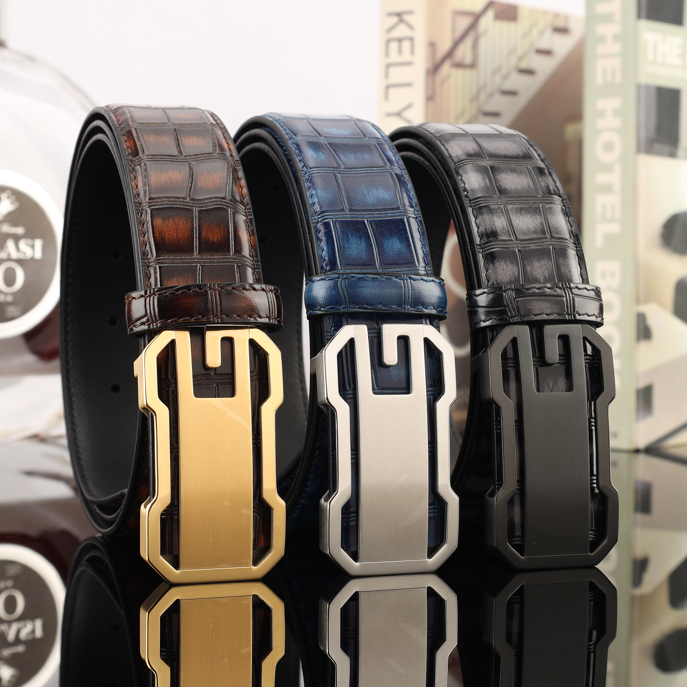 2024 New Men's Leather Cowhide Belt Casual Leather Belt Men's Fashion Comfortable Durable Belt Men's Belt