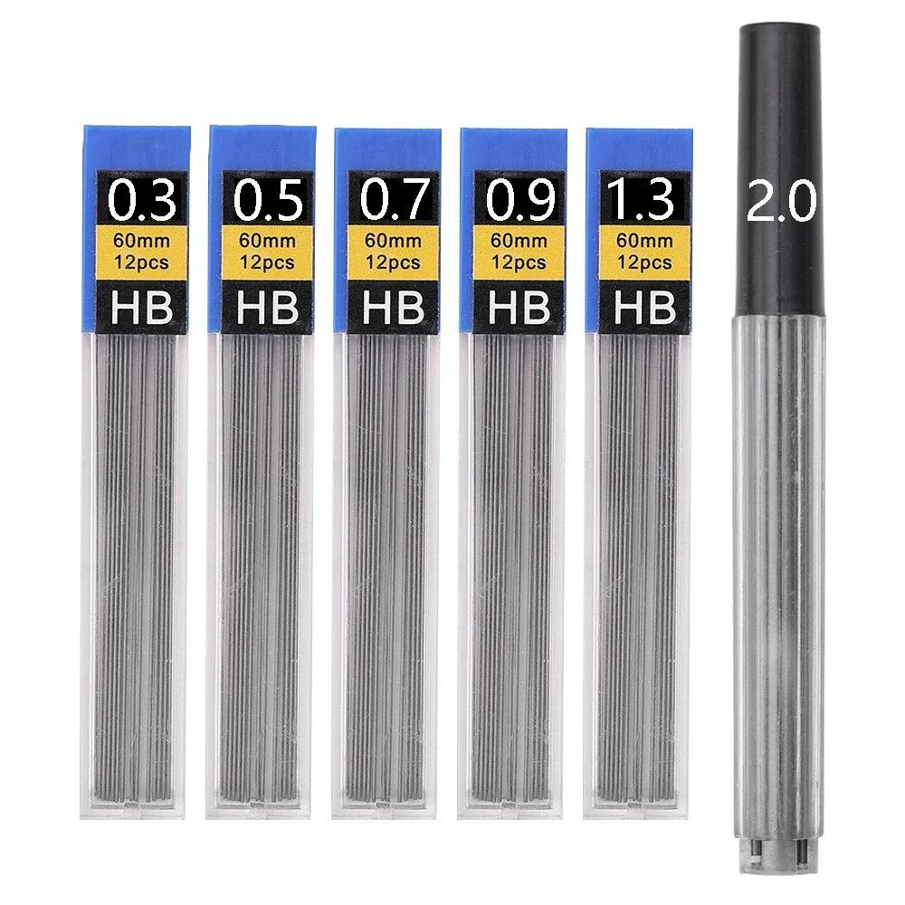 0.3/0.5/0.7/0.9/1.3/2.0mm painting mechanical pencil lead hb resin propelling pencil core replacement full figure