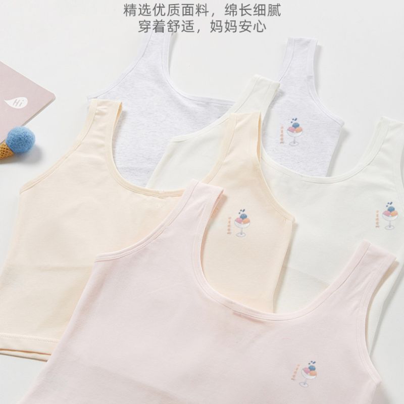 Girls' underwear primary school children 11-12-13 years old stage a little girl children's cotton anti-protruding point small vest Item Picture