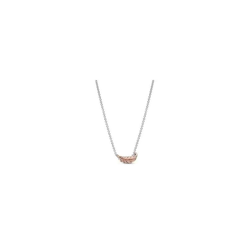 pandora s925 sterling silver valentine's day new feather love necklace pearl xingx couple diy necklace Specification drawing