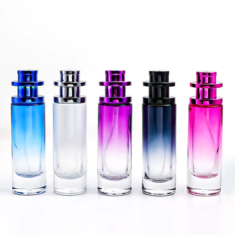 Wholesale of popular, simple, colorful gradient cosmetic cylindrical 30ml screw-cap perfume in stock pic 7