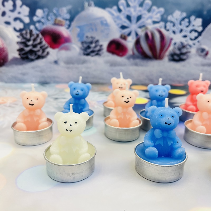 Little Tea Wax Bear Scented Candles as souvenirs, wedding gifts, Scented gifts, Birthday candles, paraffin ornaments, decorative candles, scented candles, thin candle wick, Christmas candles, ghee offerings to Buddha, Christmas candles, handmade candles, Bear candles pic 3