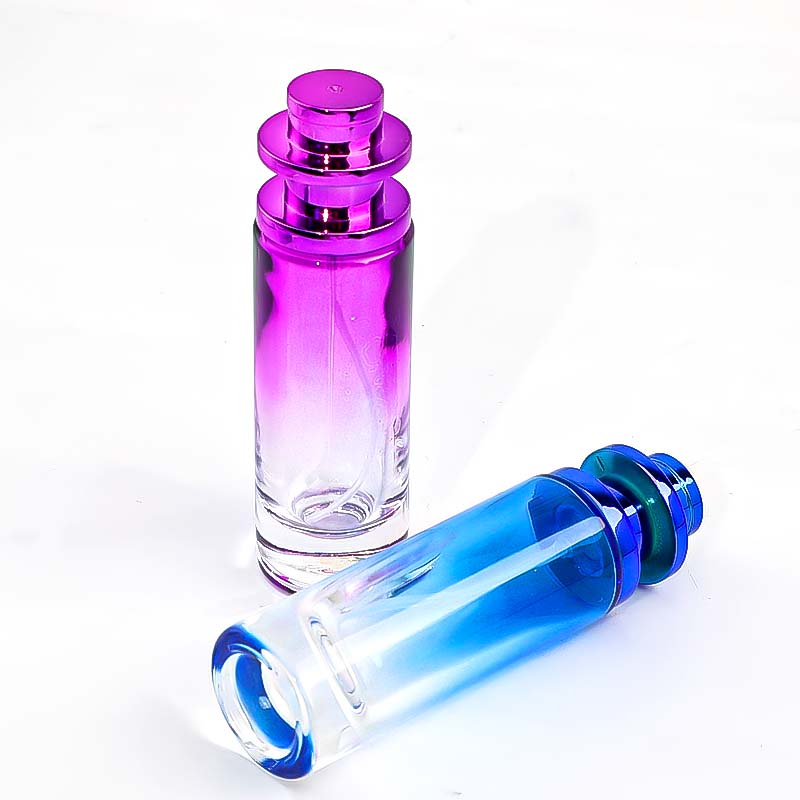 Wholesale of popular, simple, colorful gradient cosmetic cylindrical 30ml screw-cap perfume in stock Application Scenario