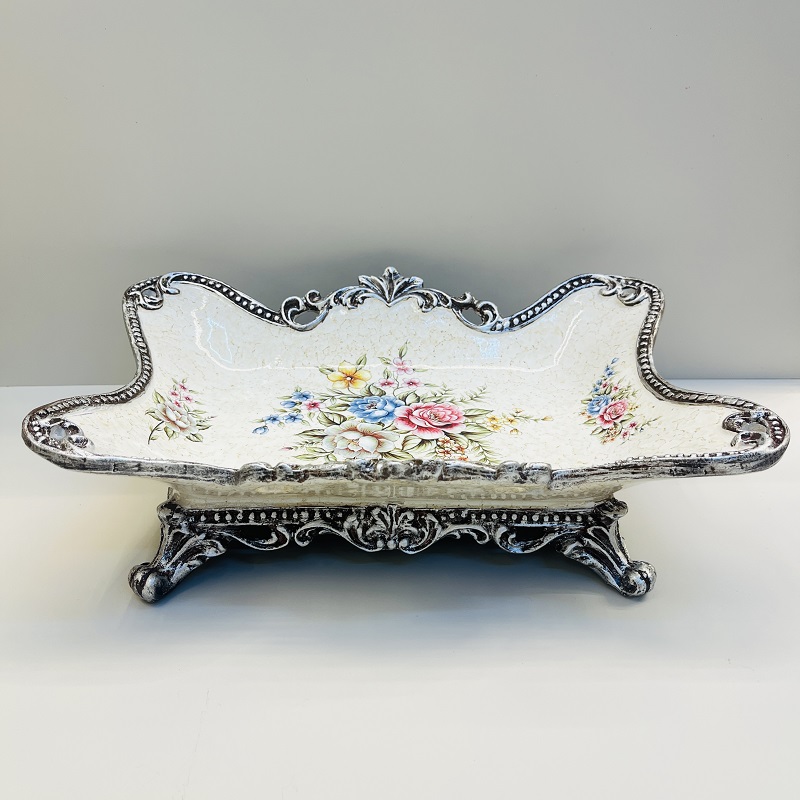 Beige fruit plate, tissue box, vase, high-end home flower arrangement, hotel living room decoration, resin flower arrangement, decoration, home decoration, large Chinese vase, large vase, TV cabinet decoration, vase, hotel handicrafts pic 9