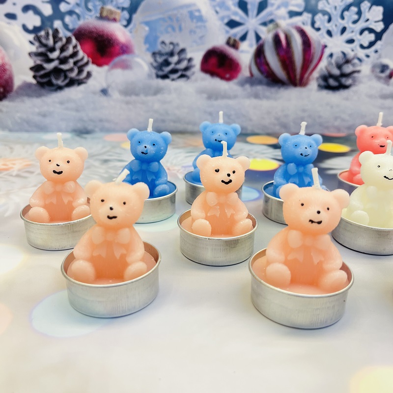 Little Tea Wax Bear Scented Candles as souvenirs, wedding gifts, Scented gifts, Birthday candles, paraffin ornaments, decorative candles, scented candles, thin candle wick, Christmas candles, ghee offerings to Buddha, Christmas candles, handmade candles, Bear candles pic 2