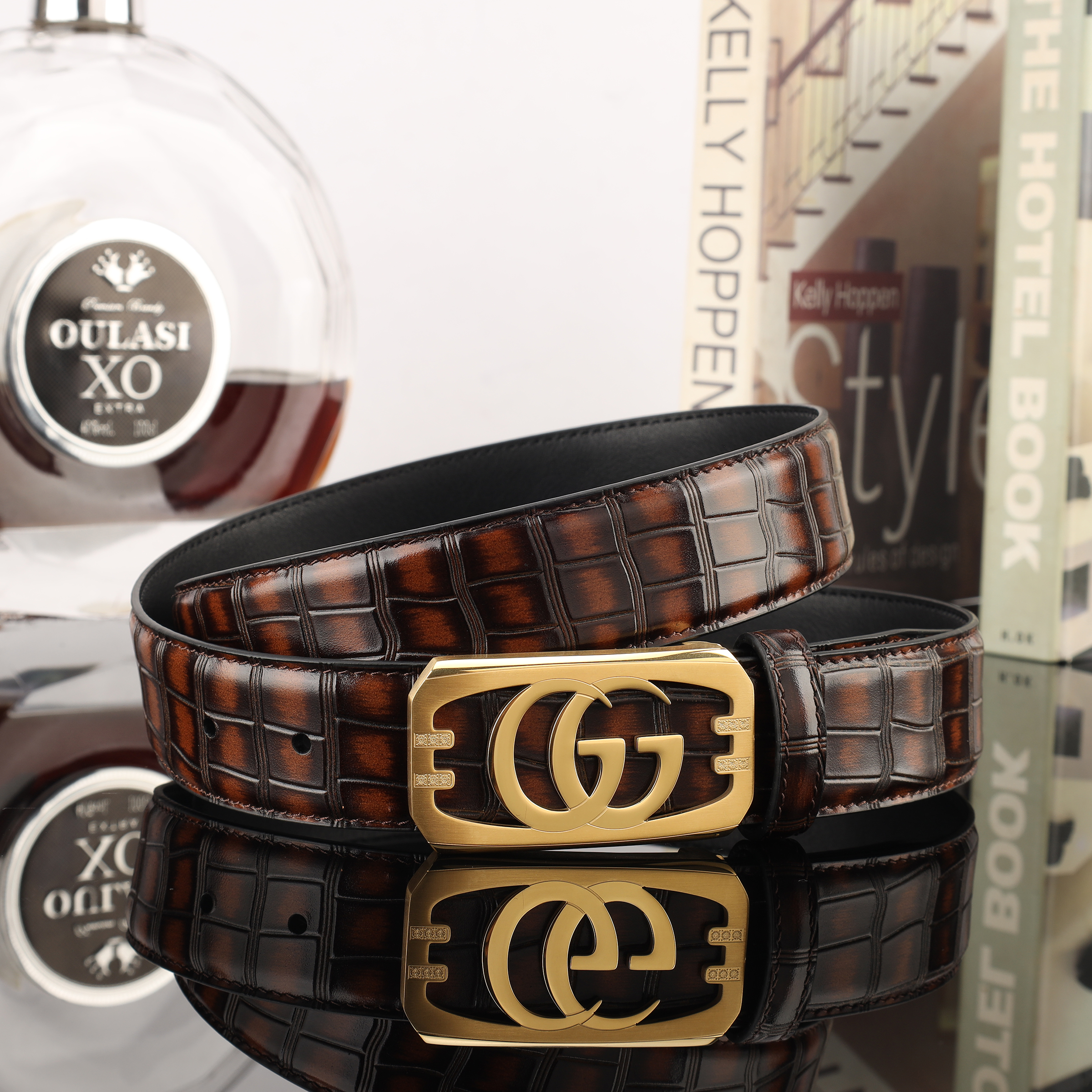 Men's Leather Cowhide Belt Casual Belt Men's Fashion Trend Belt Men's Belt Exquisite Comfort Belt Leather Cowhide Belt Item Picture