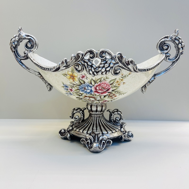 Beige fruit plate, tissue box, vase, high-end home flower arrangement, hotel living room decoration, resin flower arrangement, decoration, home decoration, large Chinese vase, large vase, TV cabinet decoration, vase, hotel handicrafts pic 5