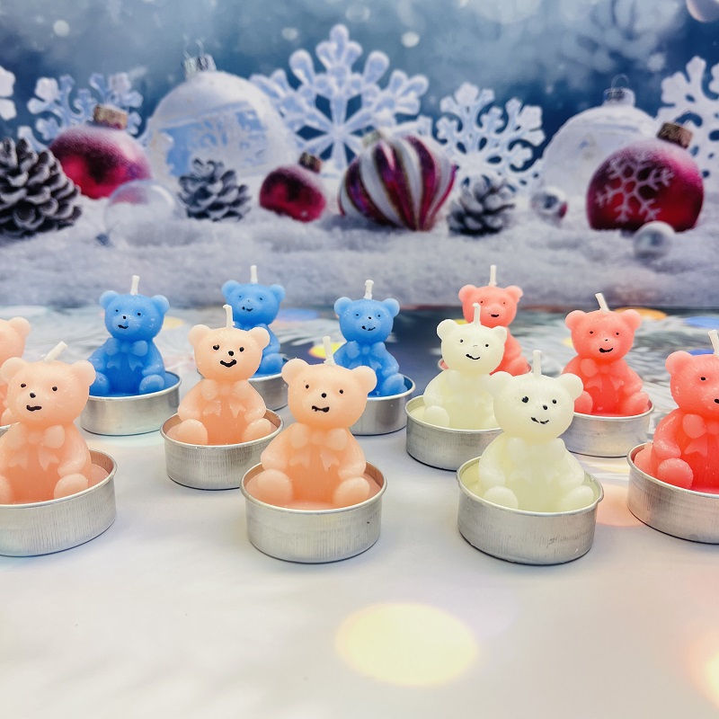 Little Tea Wax Bear Scented Candles as souvenirs, wedding gifts, Scented gifts, Birthday candles, paraffin ornaments, decorative candles, scented candles, thin candle wick, Christmas candles, ghee offerings to Buddha, Christmas candles, handmade candles, Bear candles pic 1