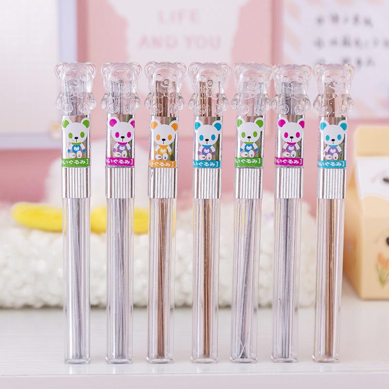 creative 0.5 mechanical pencil lead gold silver color propelling pencil 0.7 refill student polymer lead refill wholesale Specification drawing
