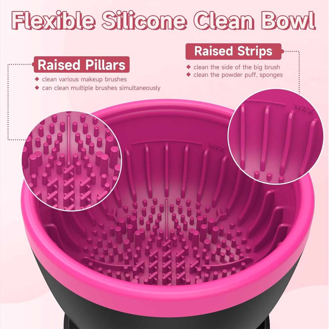 All-in-one makeup brush cleaner for drying and spinning Specification image