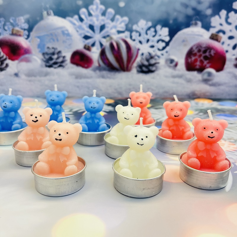 Little Tea Wax Bear Scented Candles as souvenirs, wedding gifts, Scented gifts, Birthday candles, paraffin ornaments, decorative candles, scented candles, thin candle wick, Christmas candles, ghee offerings to Buddha, Christmas candles, handmade candles, Bear candles pic 5