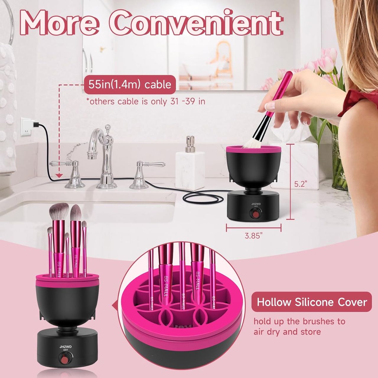 All-in-one makeup brush cleaner for drying and spinning Item Picture