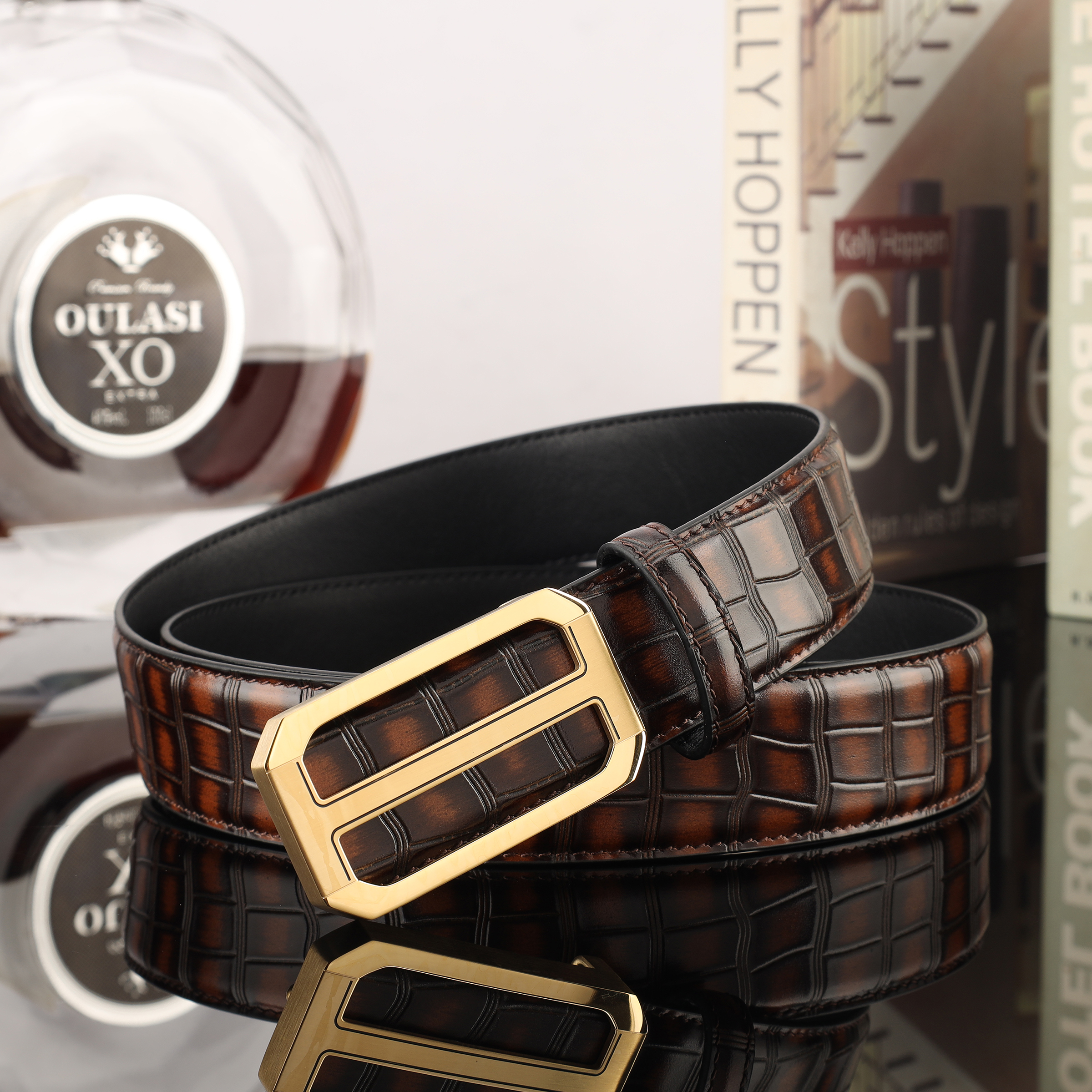 Men's Leather Cowhide Belt Casual Belt Men's Fashion Trend Belt Men's Belt Exquisite Leather Belt Item Picture