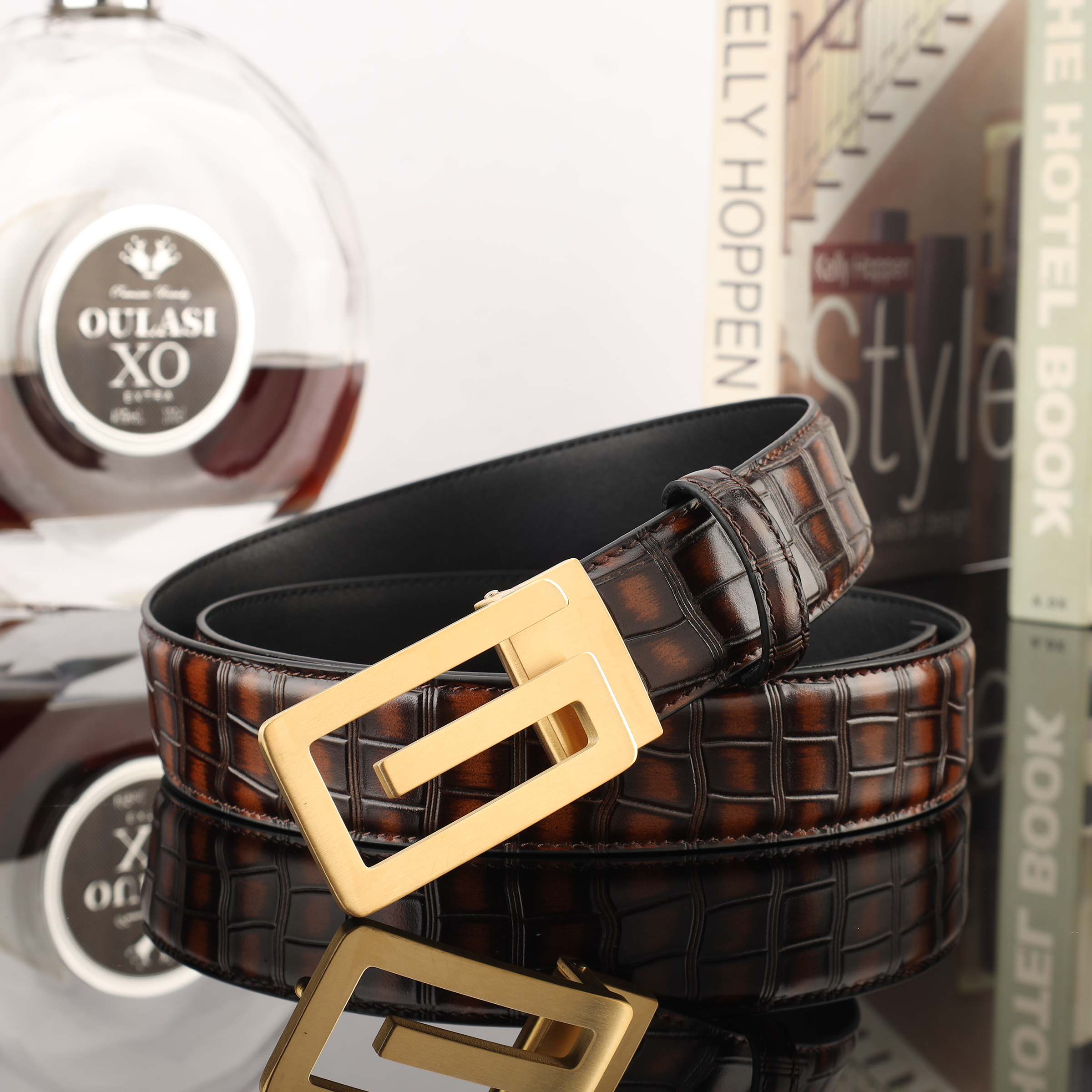 Men's Leather Cowhide Belt Casual Belt Men's Fashion Trend Belt Men's Belt Exquisite Leather Item Picture