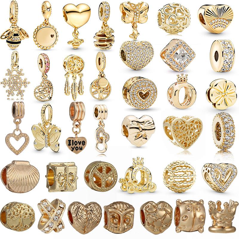 pandora pendant beads wholesale silver-plated gold bee cross-border pendant factory direct supply diy pendant accessories full figure