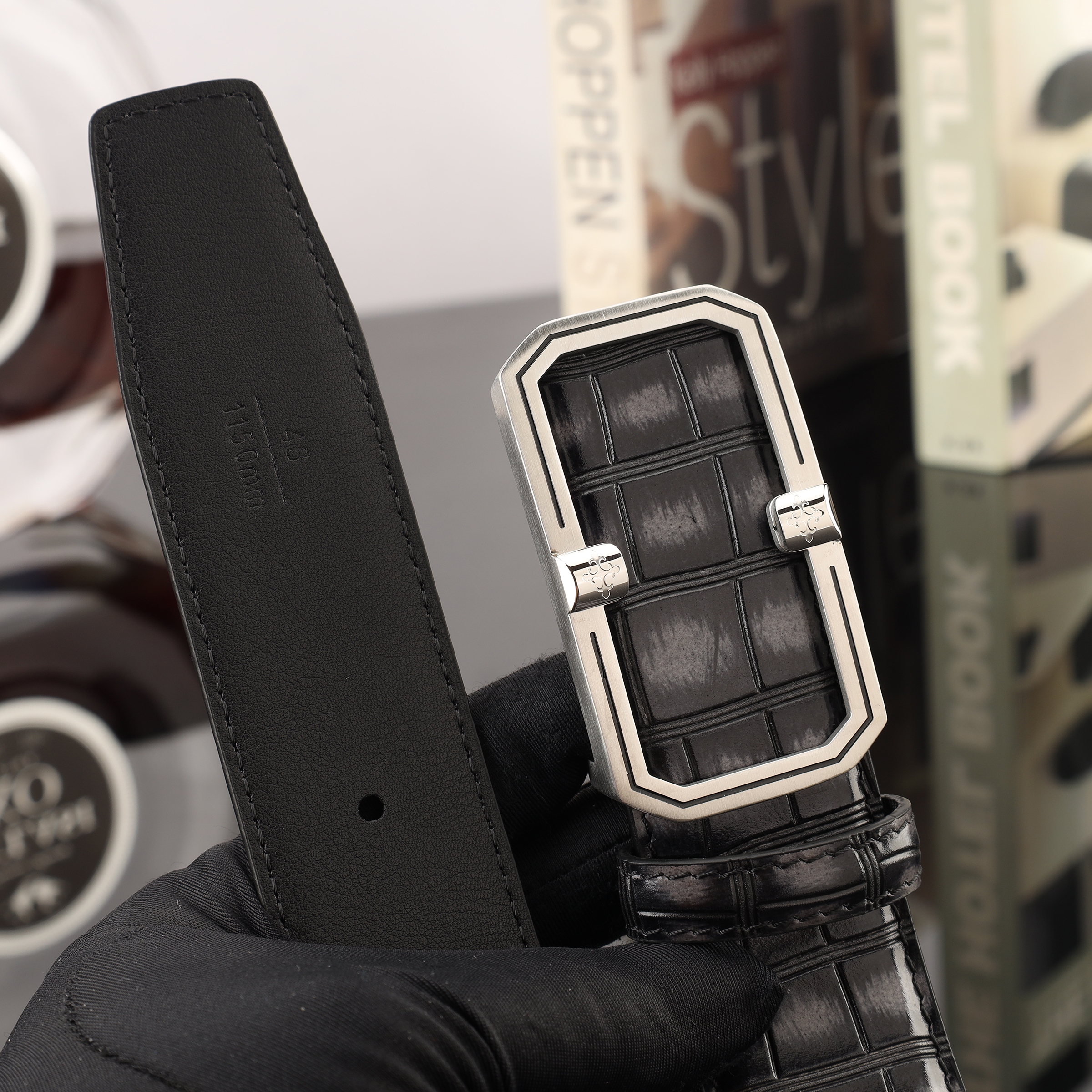 Men's Leather Cowhide Belt Casual Belt Men's Fashion Trend Belt Men's Belt Alloy Plate Buckle Belt details Picture