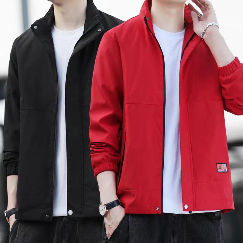 men's jacket 2024 spring and autumn outdoor jacket men's sports loose solid color jacket fashion brand jacket men's