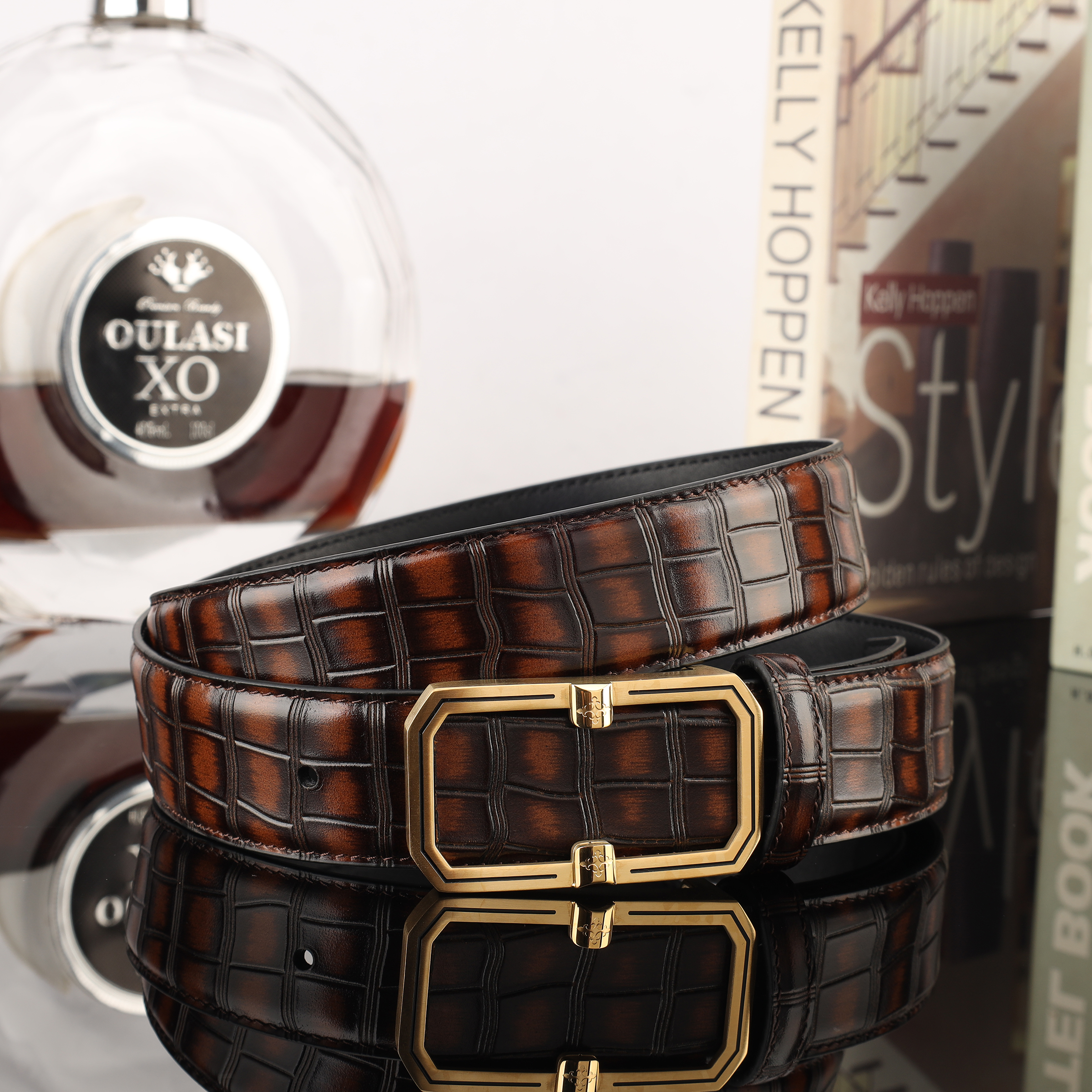 Men's Leather Cowhide Belt Casual Belt Men's Fashion Trend Belt Men's Belt Alloy Plate Buckle Belt Item Picture
