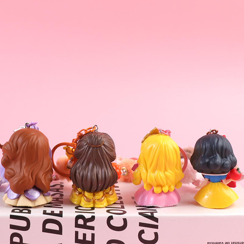 Creative and cute foreign trade princess doll DIY bead chain keychain pendant, princess accessory bag clothing figurine pendant Item Picture