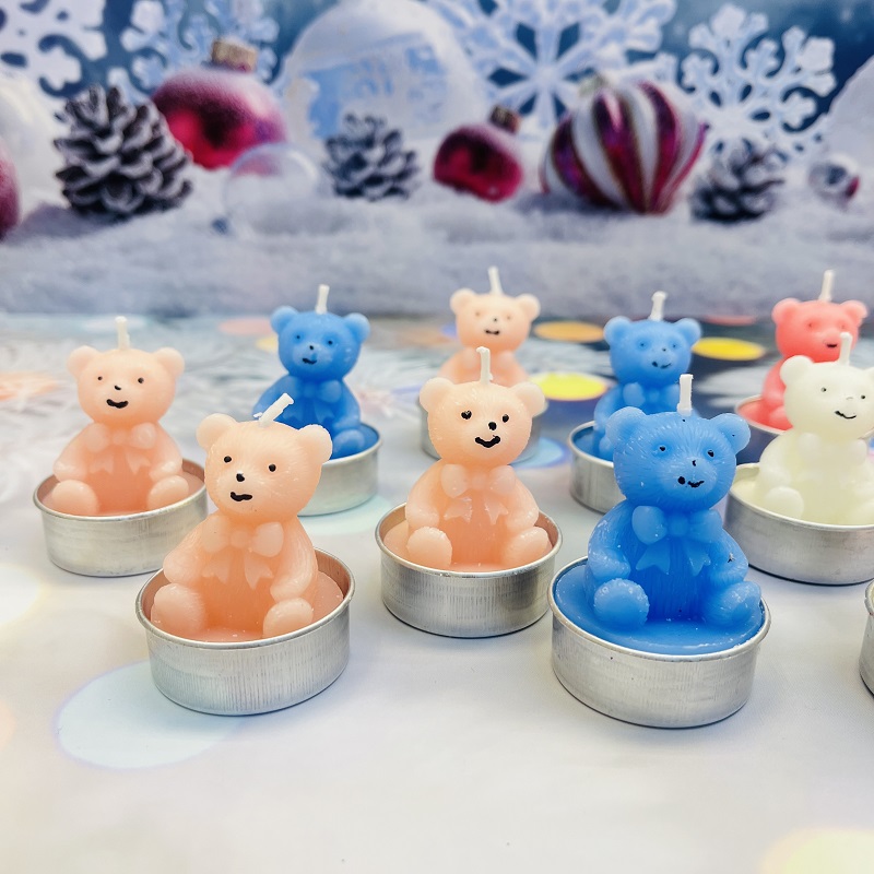 Little Tea Wax Bear Scented Candles as souvenirs, wedding gifts, Scented gifts, Birthday candles, paraffin ornaments, decorative candles, scented candles, thin candle wick, Christmas candles, ghee offerings to Buddha, Christmas candles, handmade candles, Bear candles pic 6