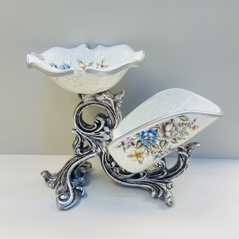 Beige fruit plate, tissue box, vase, high-end home flower arrangement, hotel living room decoration, resin flower arrangement, decoration, home decoration, large Chinese vase, large vase, TV cabinet decoration, vase, hotel handicrafts pic 3