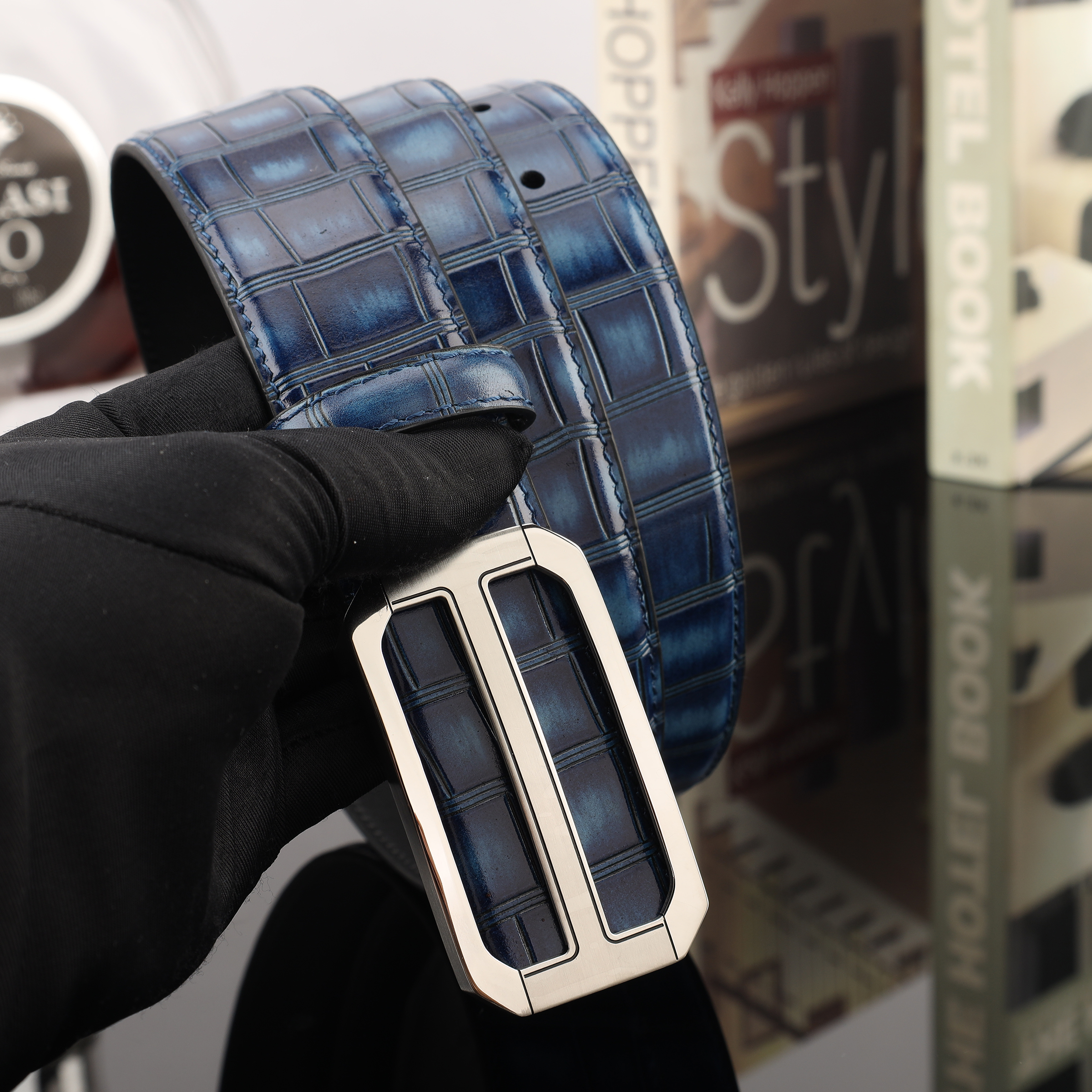 Men's Leather Cowhide Belt Casual Belt Men's Fashion Trend Belt Men's Belt Exquisite Leather Belt Specification drawing