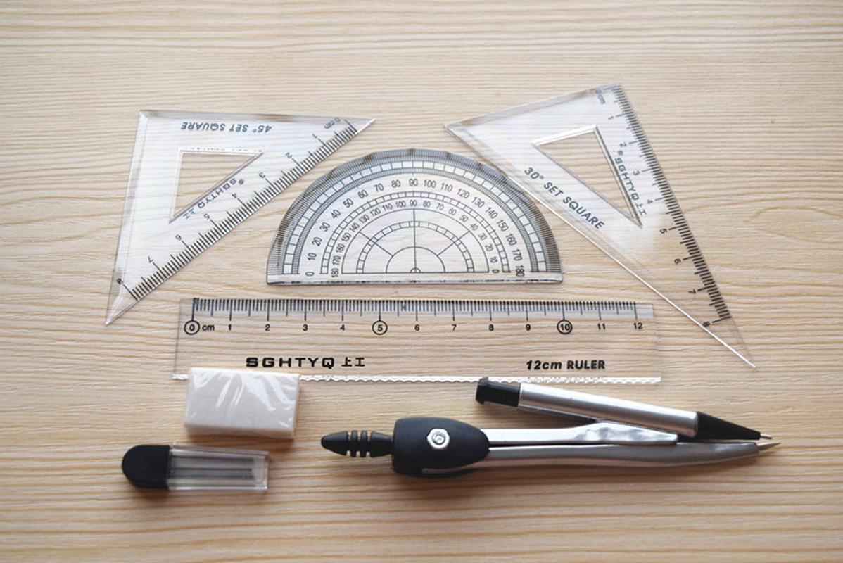 wholesale 2902 compasses set full set ruler mechanical pencil lead rubber suit drawing tools student stationery Item Picture
