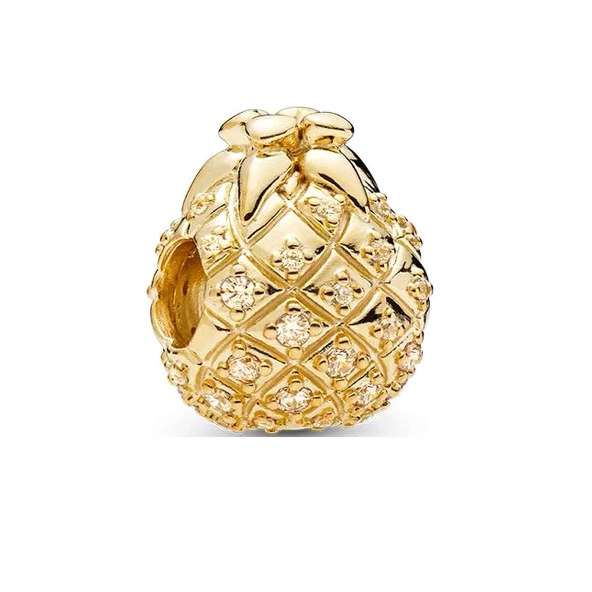 pandora electroplated gold series string ornament fixing buckle diy scattered beads hollow love pendant bracelet for girls Item Picture
