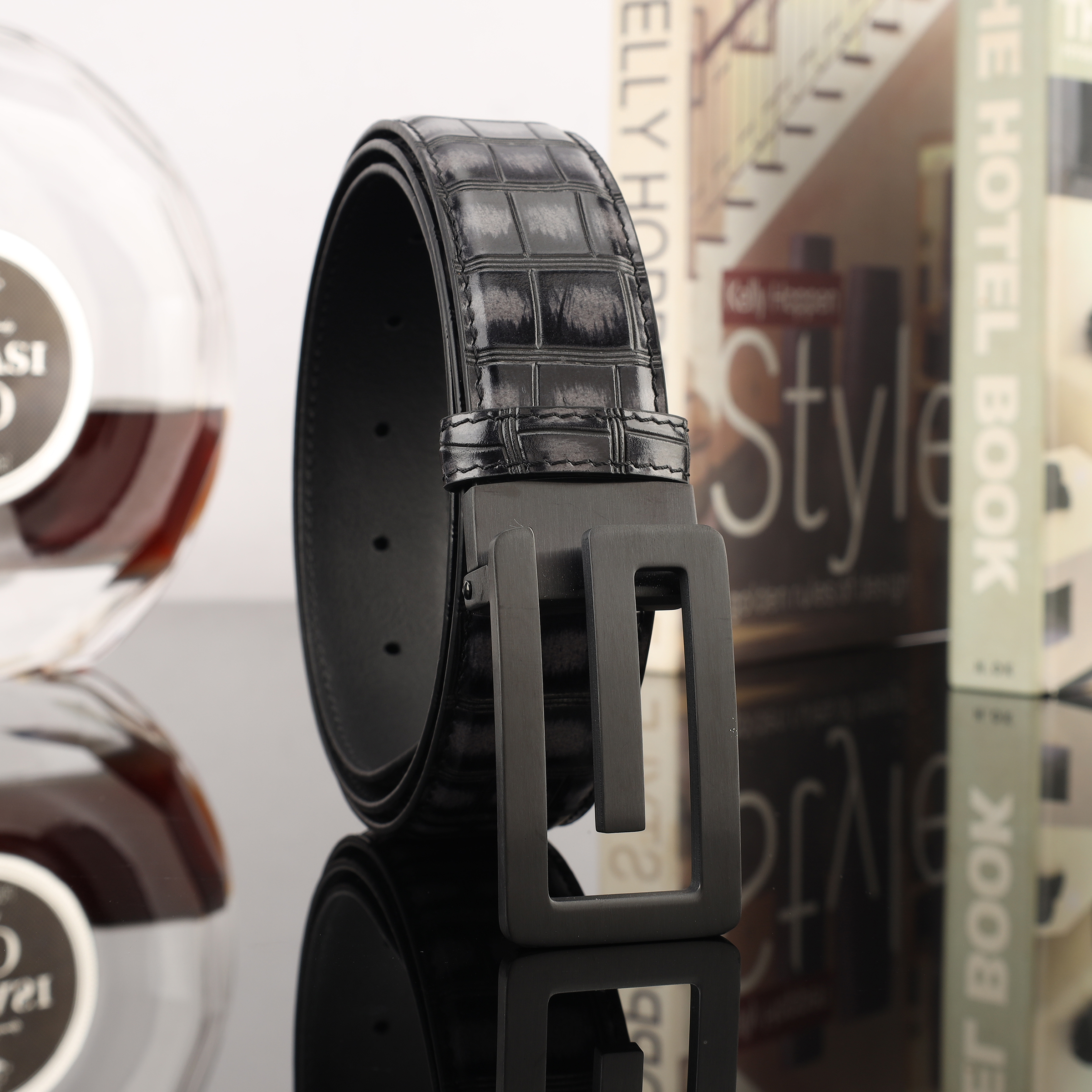 Men's Leather Cowhide Belt Casual Belt Men's Fashion Trend Belt Men's Belt Exquisite Leather details Picture